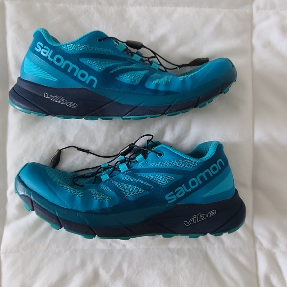 SOLD. Salomon "Sense Ride Vibe" in "Bluebird" Teal Trail Runners - Picture 6 of 10